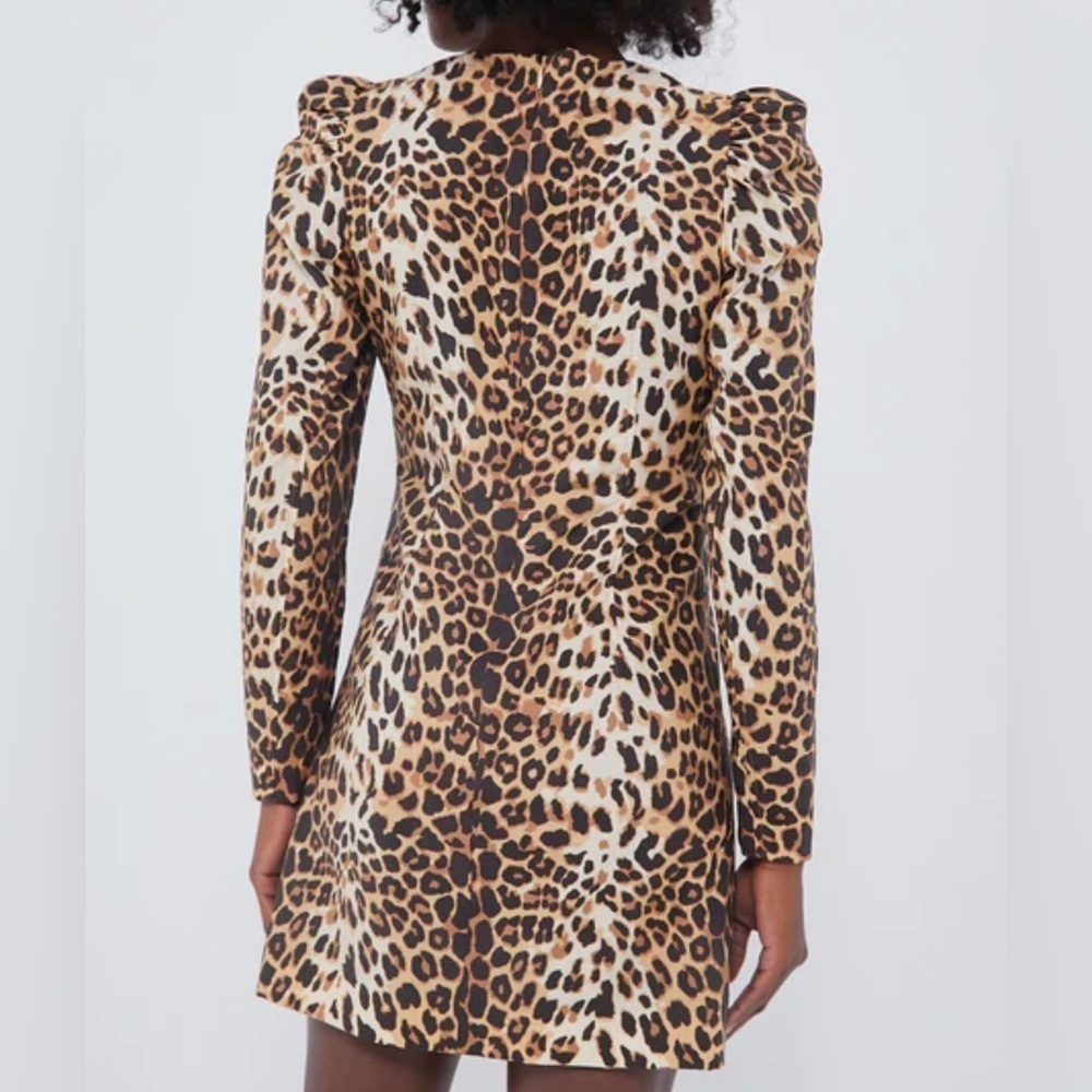 NEW Tuckernuck Domino Mini Dress Leopard Print Womens XXS Brown & Black Cocktail - Picture 3 of 13